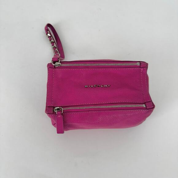 Givenchy Pandora Leather Wristlet Sugar Goatskin Fuchsia Hot Pink - Picture 4 of 15